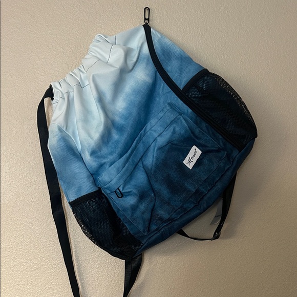 Gradient Blue Backpack with Drawstring Closure - Picture 1 of 3